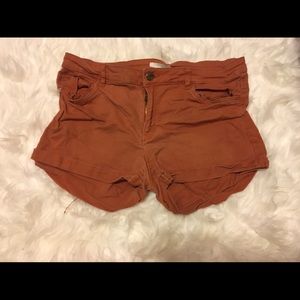 H&M hi-rise dark orange shorts ☀️
